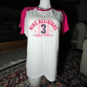 Nike All-Stars White and Pink Short Sleeve Tee